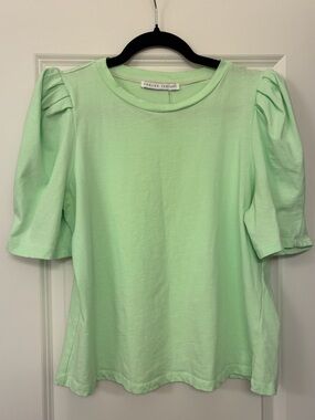 ENGLISH FACTORY Puff Sleeve Top Light Green Women’s Size Medium